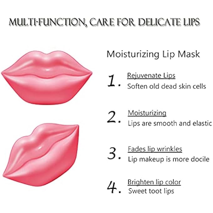 Miniling 20PCS MOISTURIZING/PLUMPING LIP MASK, RESTORES MOISTURE MASK FOR DRY LIPS AND LINES OVERNIGHT CARE, GEL TREATMENT MASKS  (PINK) - Image 2